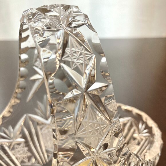 Vtg Lausitizer Glas 24% Lead Crystal German Hand-Cut Trinket Candy Coin Basket - Picture 3 of 12